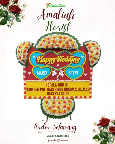 Karangan Papan Bunga Pernikahan di Hotel Savoy Homann
